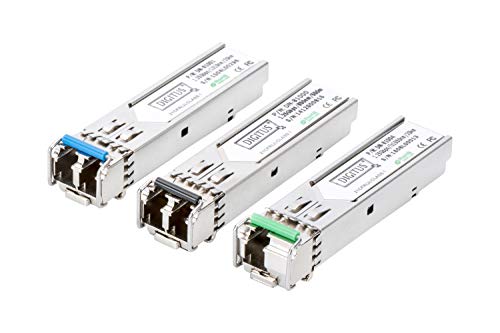 DIGITUS Módulo Gigabit SFP compatible con HP, Mini GBIC, modo único, LC Simplex (BiDi), Tx 1310 nm/Rx 1550 nm, 20 km, 1,25 Gbit/s.