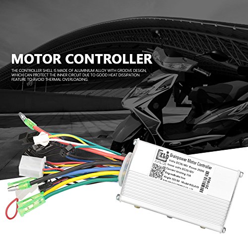 Dilwe Controlador sin Cepillo del Motor de 36V/48V 250W Controlador de Onda Sinusoidal de Aluminio Para E-bike Scooter