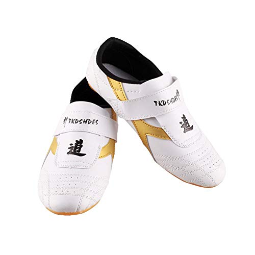 Dilwe Zapatos de Taekwondo Zapatos de Suela Suave de Cuero de PU para Ejercicio de Gimnasio Taichi Entrenamiento(34)