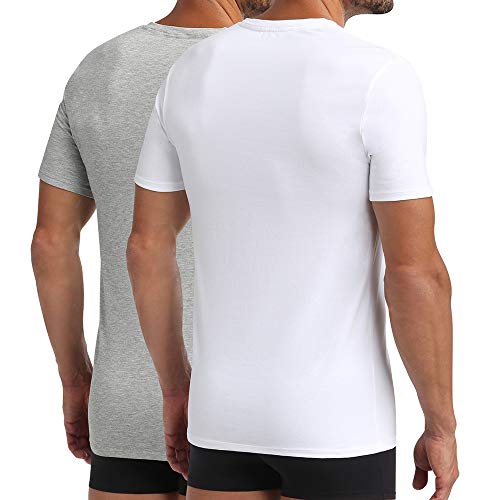 Dim T-Shirt Green Bio Ecosmart X2 Camiseta Interior, Blanc/Gris Perle, XL para Hombre