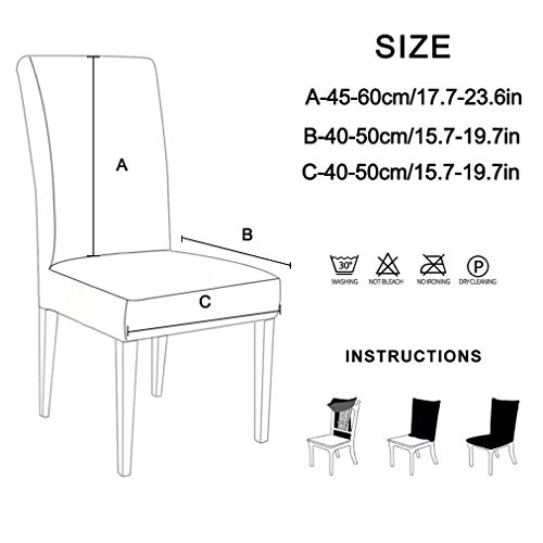 Dioxide Fundas para Sillas Pack de 4 Fundas Sillas Comedor, Fundas Elásticas Chair Covers Lavables Desmontables Cubiertas para Sillas Muy Fácil de Limpiar Duradera (Gris,4)