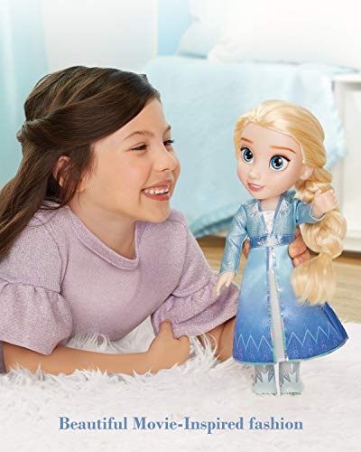 Disney muñeca Princesa Elsa con Vestido, Capa y Botas de Viaje de Frozen II, Toddler 35 cm