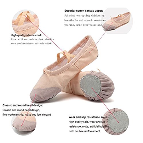 DoGeek Transpirable Zapatos de Ballet Zapatillas de Ballet de Danza Baile para Niña