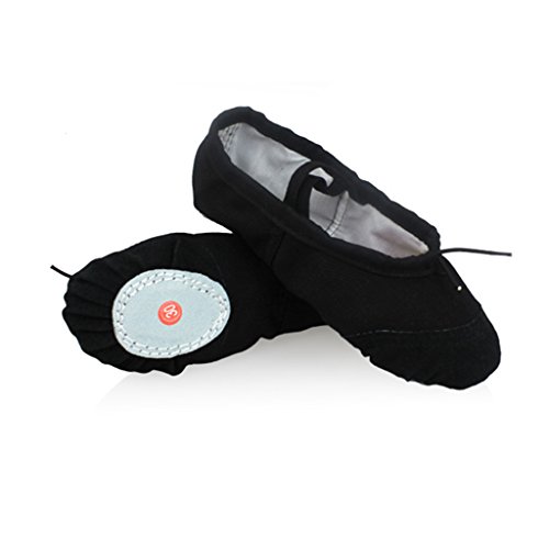 DoGeek Transpirable Zapatos de Ballet Zapatillas de Ballet de Danza Baile para Niña (37 EU, Negro)