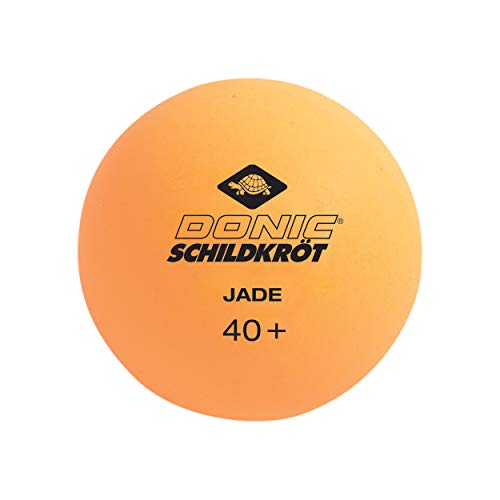 Donic Schildkröt Calidad Poly 40+, Paquete con 12 Unidades Pelota de Tenis de Mesa Jade, Blanco/Naranja, 618045