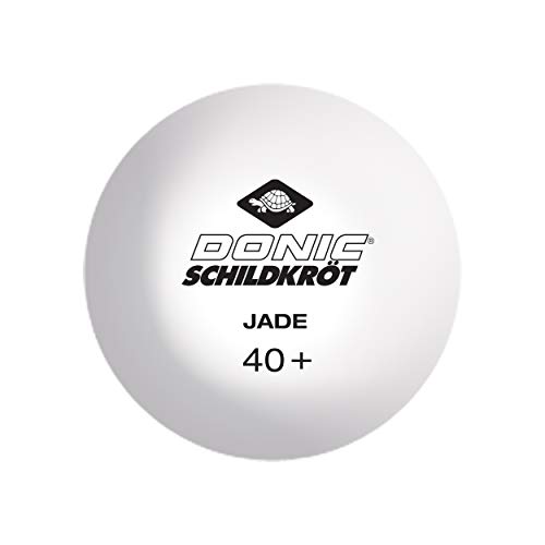 Donic Schildkröt Calidad Poly 40+, Paquete con 12 Unidades Pelota de Tenis de Mesa Jade, Blanco/Naranja, 618045