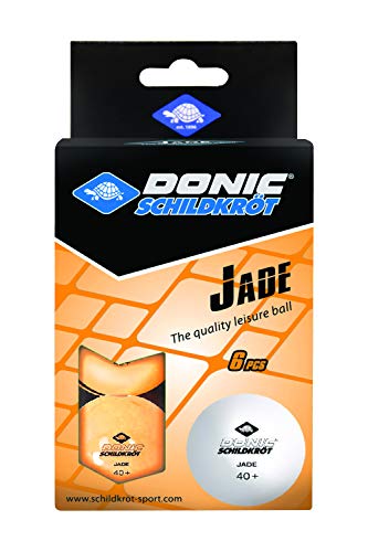 Donic-Schildkröt Pelotas de Tenis de Mesa Jade, Calidad Poly 40+, 6 Piezas en Blister, Naranja, 618378