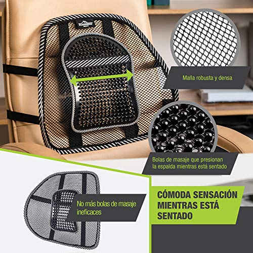 Donnerberg Soporte Lumbar Silla Oficina - Respaldo Lumbar Coche Alivia el Dolor Lumbar - Almohada Lumbar - Calidad Alemana