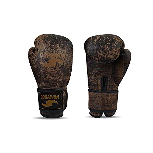 DORAWON, Guantes de Boxeo de competición de Cuero Vintage Talla 8 oz, Marrones