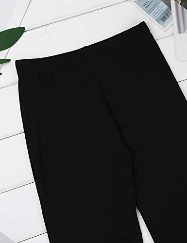 dPois Pantalones de Jazz Danza para Niño Pantalón de Jazz Pantalon Largo Deportivo Elástico Pantalón de Ejercicio Baile Moderno Pantalones Deportivos Trajes para Jazz Baile Negro 12 Años