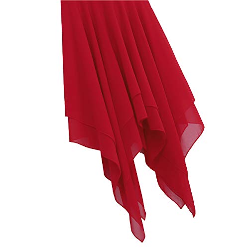 dPois Vestido de Ballet Danza Baile para Mujer Chica Maillot con Falda sin Mangas Vestido Asimétrico Cintura Alta Traje de Baile Moderno Fiesta Actuacion Cóctel Jazz Show Verano Rojo S