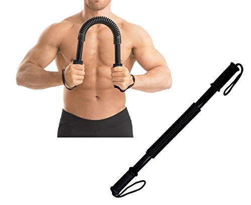 Ducomi Power Twister - Barra Musculación, Extensor Entrenamiento Pecho y Brazos a Casa o Gimnasio - Barra Flexible para Fortalecer, Tonificar Músculos Pectorales y Definir Brazos (30 kg)