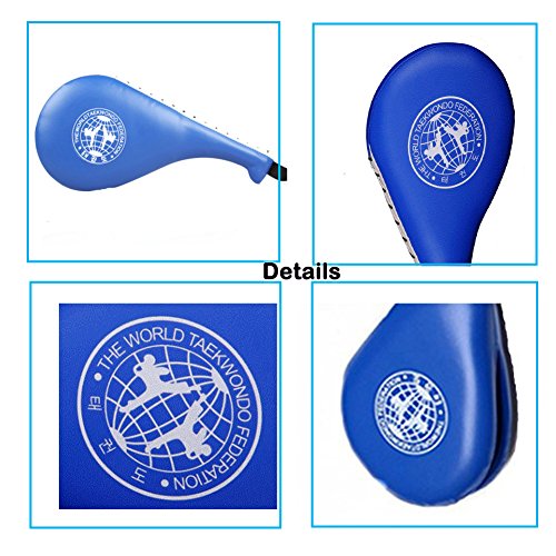 Durable Doble Taekwondo Karate Kick pad Cojín de retroceso objetivo Formación Pad de práctica-(Azul)