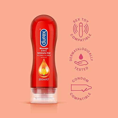 Durex Play Massage 2 en 1 Lubricante - 200 ml, Sensual (versión inglesa)