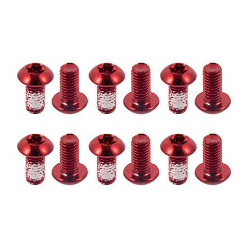 EASTERN POWER 12 Pcs Tornillos Bicicleta, MTB Tornillo Disco Freno de Bicicleta Montaña, Bici M5x10mm Disc Freno Pernos del Rotor, Rojo