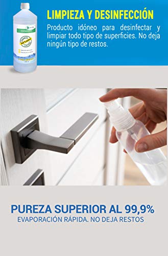 Ecosoluciones Químicas - 1 litro | Alcohol Isopropílico 99,9% Alta pureza IPA | Limpieza componentes electrónicos, Objetivos, Pantallas. Desengrasante. Desinfección y Limpieza Superficies