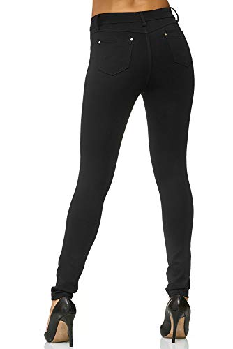 Elara Pantalones Elásticos de Mujer Skinny Fit Jegging Chunkyrayan Negro H86 38 (M)