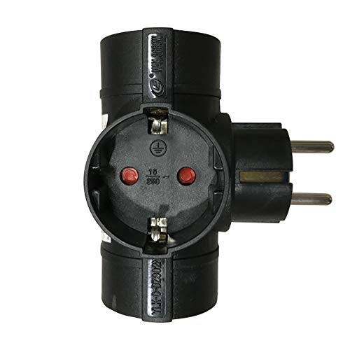 Electraline 55322 Adaptador Triple, Negro