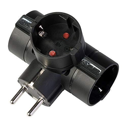 Electraline 55322 Adaptador Triple, Negro