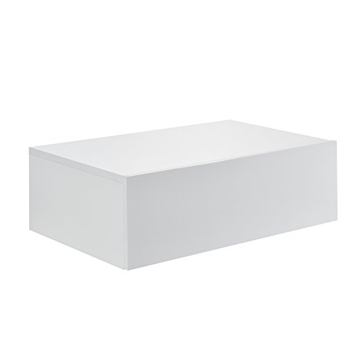 [en.casa] Set de 2 Mesitas de Noche de Pared con cajón - Blanco Mate - 46x30x15cm