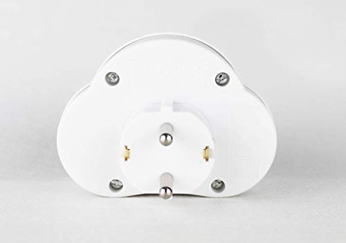 Enchufe con interruptor Schuko conector | 2 capas de enchufe doble en blanco, conector doble vertical – Vertical (1)