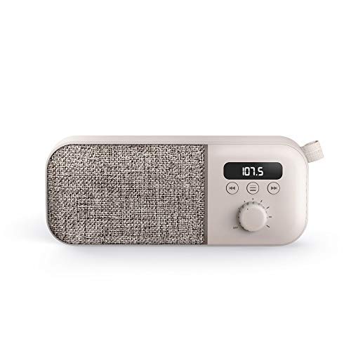 Energy Sistem Fabric Box Radio Cream Altavoz portátil (FM Radio, 1200 mAh Batería, 3 W, PLL Tuner, Audio-out)