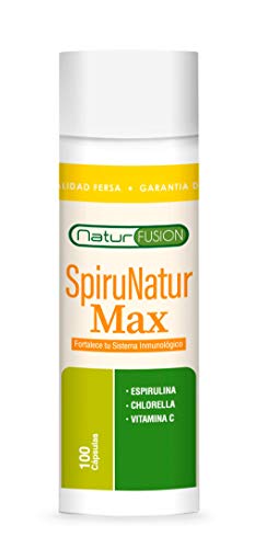 Espirulina Pura con Chlorella y Vitamina C | Espirulina con 99% de pureza | Fuente rica en Vitaminas esenciales, Proteínas, Minerales y Aminoácidos | 100 Cápsulas