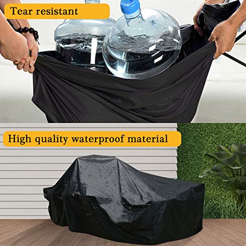 Essort Fundas para muebles de Jardin, Tamaño Grande 315x160x74cm Fundas impermeables para Muebles, Funda rectangular de poliester negro para Mesa y Silla para Patio