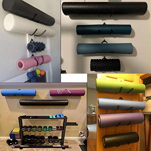 estante multiusos para rodillos de espuma, esterilla de yoga, esterilla de ejercicio, organizador de toallas de baño, soporte para tu clase de fitness o baño en casa, hasta 9 kg – (4 unidades)