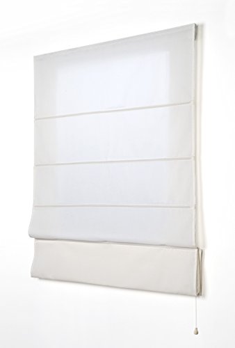 Estores Basic, Stor plegable con varillas, Crudo, 90x175cm, estores para ventana, estores plegables.