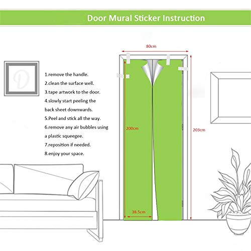 Etiqueta De La Puerta 3D Murales Diy Vinilo Caballo animal Papel Tapiz Carteles Pegatinas de Pared Para Dormitorio, cuarto de niños, arte moderno Decoraciones 77x200cm