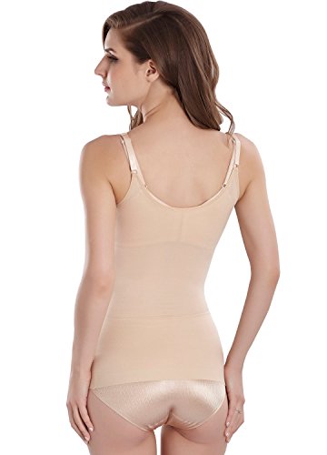 Everbellus Camiseta Moldeadora Faja Reductora de Abdomen y Cintura Body Shaper Efecto Push Up para Mujer Beige Medium