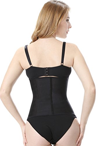 Everbellus Fajas Reductoras Entrenamiento de Cintura Corset para Mujer (S/Tamaño de la Cintura 62-66CM, Negro)