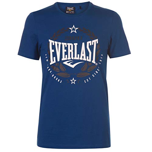 Everlast - Camiseta de cuello redondo para hombre, diseño de laurel Azul azul M