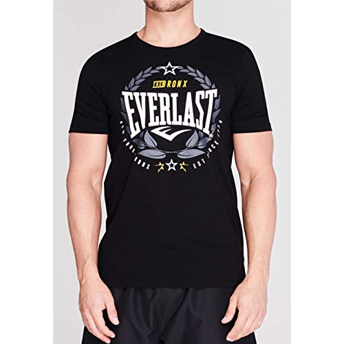 Everlast - Camiseta de cuello redondo para hombre, diseño de laurel Negro Negro ( XL