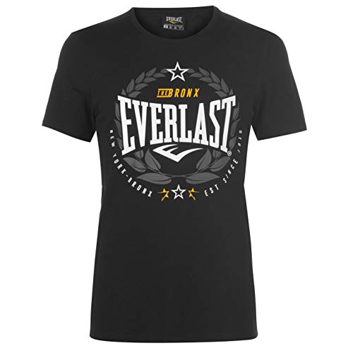 Everlast - Camiseta de cuello redondo para hombre, diseño de laurel Negro Negro ( XL