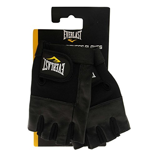 Everlast Hombre Leather Guantes De Fitness Gym Negro M