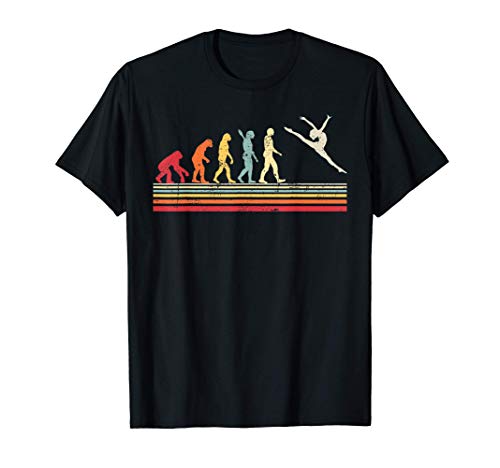 Evolución gimnástica del hombre Regalo de mujer vintage Camiseta