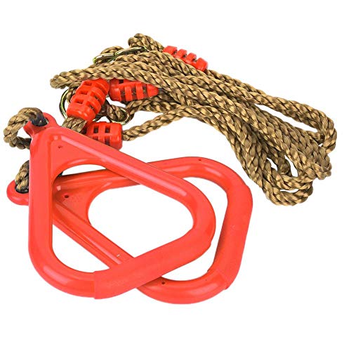 Exblue Anillos de Gimnasia, Gimnasio Ajustable Ejercicio físico Anillo Deportivo para Colgar para Entrenamiento, Entrenamiento de Fuerza, dominadas y Saltos o Columpios para niños(Rojo)