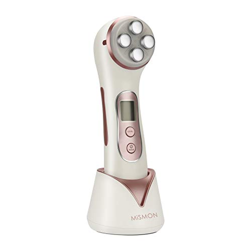 Facial Aparato Radiofrecuencia, Aparato Facial Ultrasonido, 5 Modos de Terapia de luz LED, Antiarrugas, Anti-envejecimiento, Rejuvenecimiento, Limpieza Profunda, Cuidado Facial, Buen Regalo de Damas