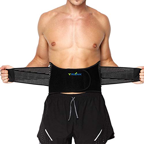 Faja Lumbar para Hombre y Mujer, Lumbar para la Espalda para Aliviar el Dolor de la Parte Baja de la Espalda - Cinturon Lumbar con Resortes de Refuerzo y Correas Dobles de Ajuste (M - 71 a 96cm)