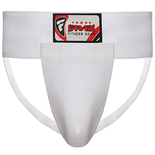 Farabi Sports Protector de Ingles de Boxeo (Blanco, XL)