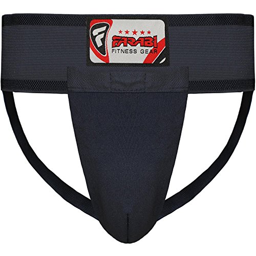 Farabi Sports Protector de Ingles de Boxeo (Negro, XS)