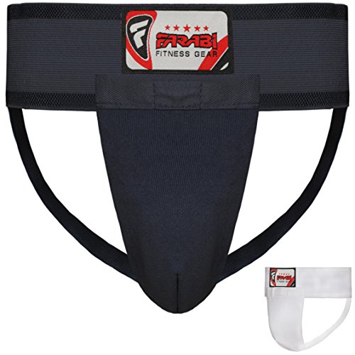 Farabi Sports Protector de Ingles de Boxeo (Negro, XS)