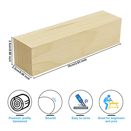 FAVENGO 12 Pcs Madera para Tallar Maderas Blandas para Tallar Maderas para Tallado Bloques de Madera Natural para Tallar Madera Facil de Tallar para Figura, Animales, Letras para Principiantes Niños