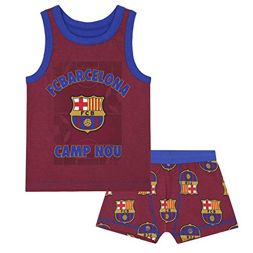 FCB FC Barcelona - Calzoncillos de Estilo bóxer y Camiseta de Tirantes - para niños - Producto Oficial - 10-11 años