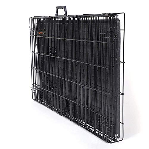 FEANDREA Jaula Metálica para Perros, Transportín Plegable para Mascotas, XXXL, 122 x 76 x 81 cm, Negro PD48H