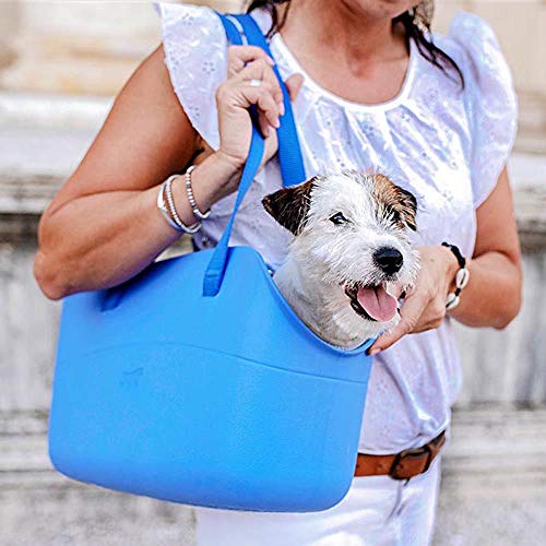 Ferplast Bolso para Transportar Perros de Talla pequeña with-ME, EVA, Suave plástico de Goma, Lavable, Asas Regulables, Correa de Seguridad incluida, 21,5 x 43,5 x h 27 cm Tórtola