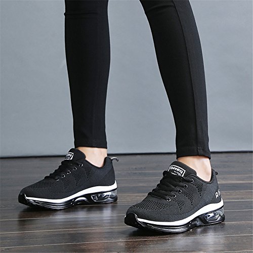 Fexkean Hombre Mujer Zapatillas de Deporte Zapatos Deportivos Aire Libre y Deportes Zapatillas de Running Gimnasia(A35White38)