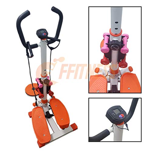 FFitness Stepper Twister Ffitnes, Herramienta Profesional multifunción para el hogar, Unisex, Adulto, Blanco, Mediano